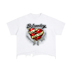 Vintage Wash Boxy Distressed Hem T-Shirt