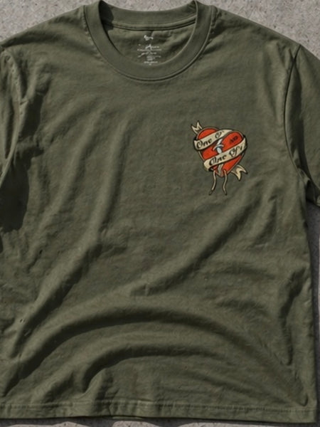 ONE OF 1 EMBROIDERED HEART TEE