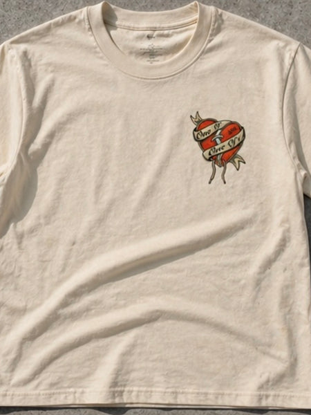 ONE OF 1 EMBROIDERED HEART TEE