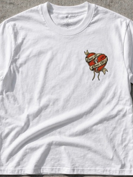 ONE OF 1 EMBROIDERED HEART TEE