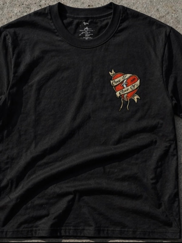 ONE OF 1 EMBROIDERED HEART TEE